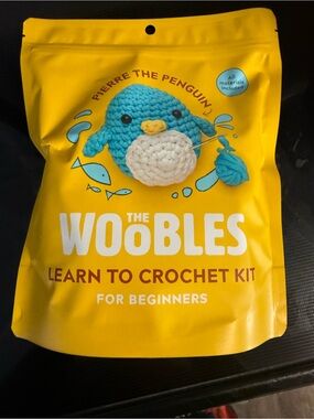 The Woobles 'Pierre the Penguin' Learn to Crochet Kit - Yellow & Turquoise